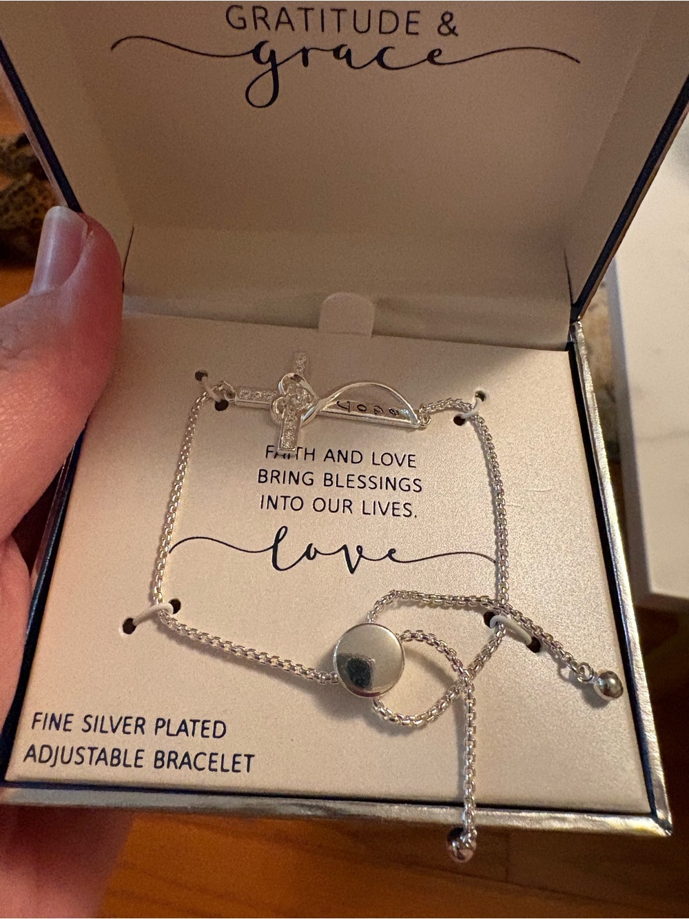 Silver cross bracelet